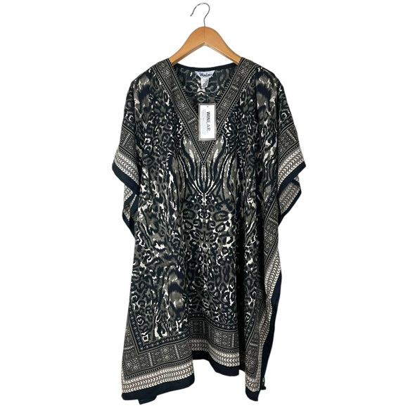 NWT Winlar Short Kaftan House Dress Beach MuMu OS Fits Most Animal Print Cheetah - Picture 1 of 8